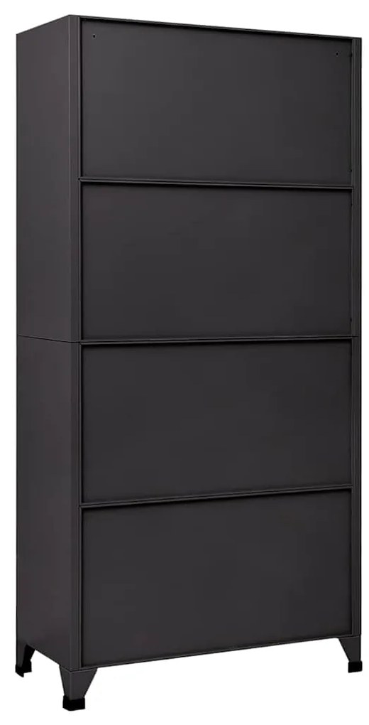 vidaXL Φοριαμός Ανθρακί και Κόκκινο 90 x 40 x 180 εκ. Ατσάλινος