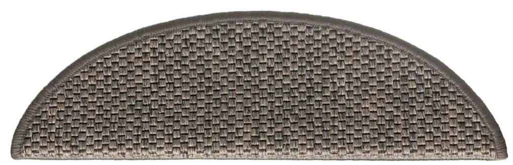 vidaXL Πατάκια Σκάλας Αυτοκόλ. 15 τεμ. Όψη Σιζάλ Καφέ/Μπεζ 56x17x3 εκ.