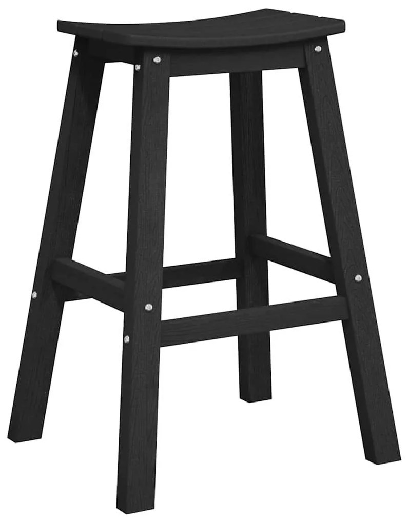 vidaXL Μπαρ σκαμπό 2 pcs Μαύρο 52 x 43 x 73.5εκ Πλαστικό