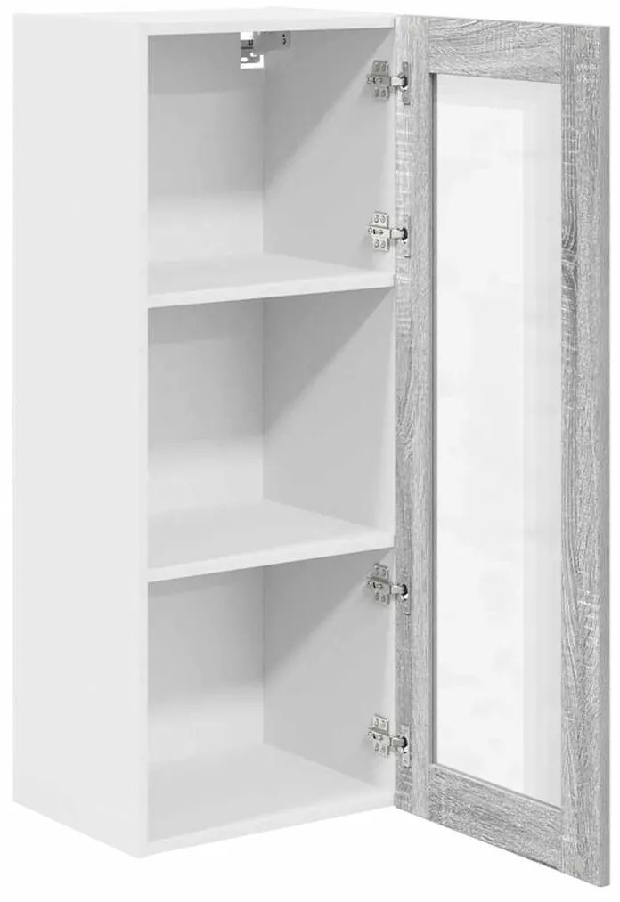 vidaXL Κρεμαστό ντουλάπι με αποθήκευση Γκρίζο Σονομα 40 x 31 x 100 εκ.