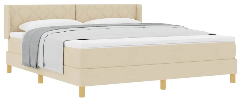 vidaXL Κρεβάτι με Ελατήρια με στρώμα Κρεμ 180 x 200 cm ύφασμα