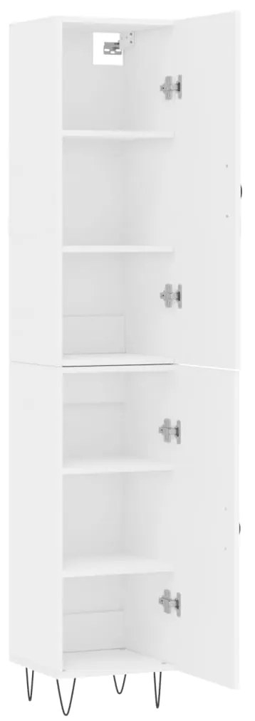 vidaXL Ντουλάπι Λευκό 34,5 x 34 x 180 εκ. από Επεξεργασμένο Ξύλο