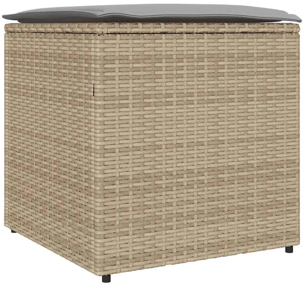 vidaXL Κουτί Μαξιλαριών Μπεζ 50 x 50 x 50 cm συνθετικό ρατάν