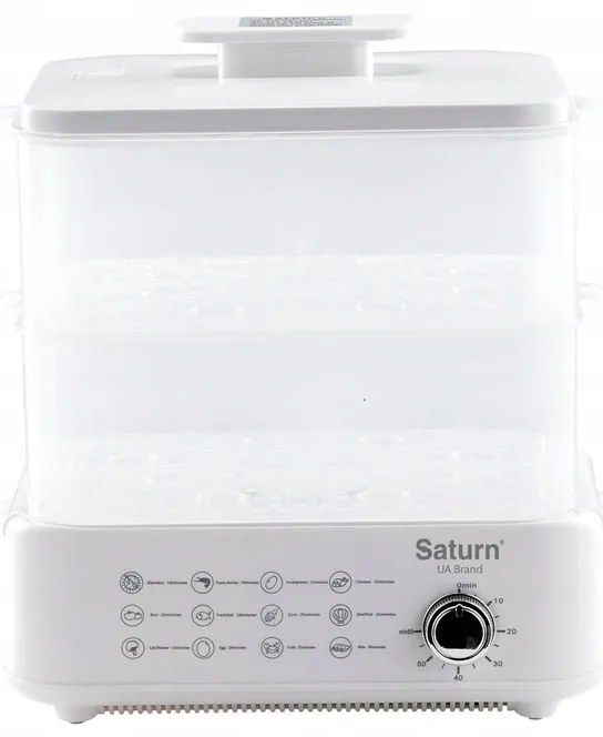 Ατμομάγειρας Saturn ST-EC1187, 1500W, 12 l, Αυτόματη διακοπή, Ένδειξη στάθμης νερού, Λευκό