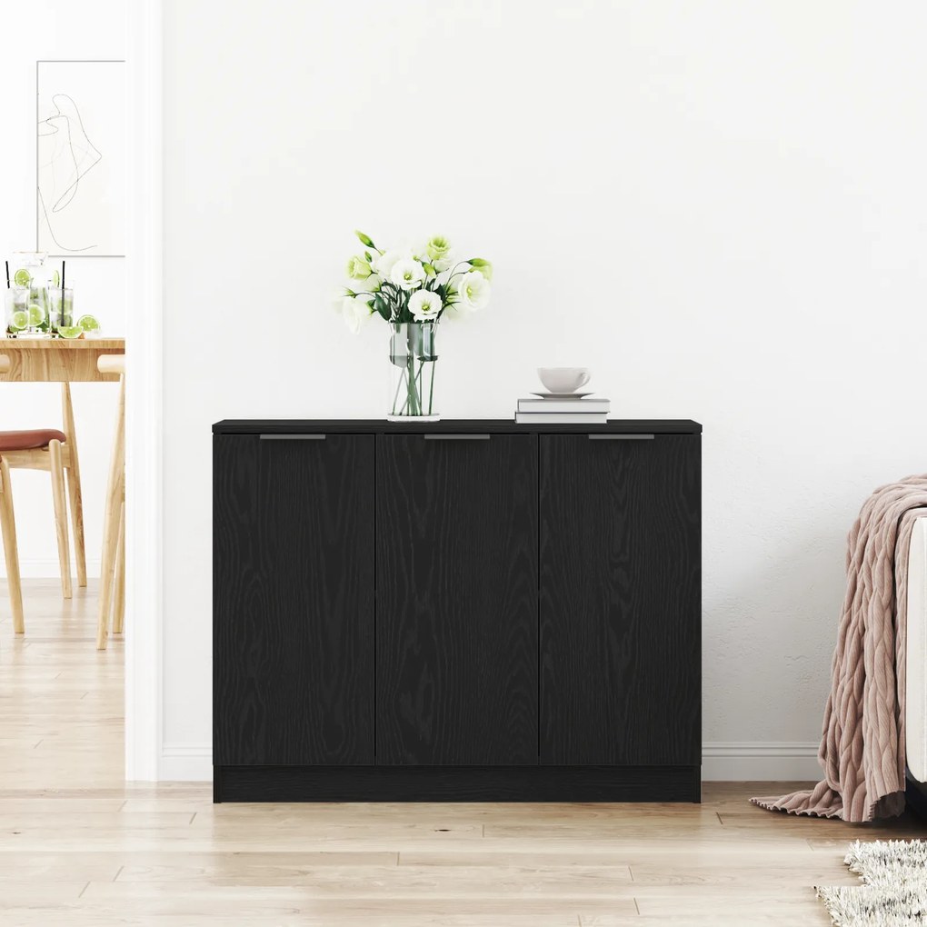 vidaXL Κονσόλα Μαύρο Δρυς 90,5x30x70 εκ. Επεξεργασμένο Ξύλο