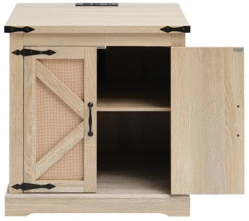 VEVOR Rattan Coffee Table Rectangle Rattan Coffee Table 2-Tier for Living Room