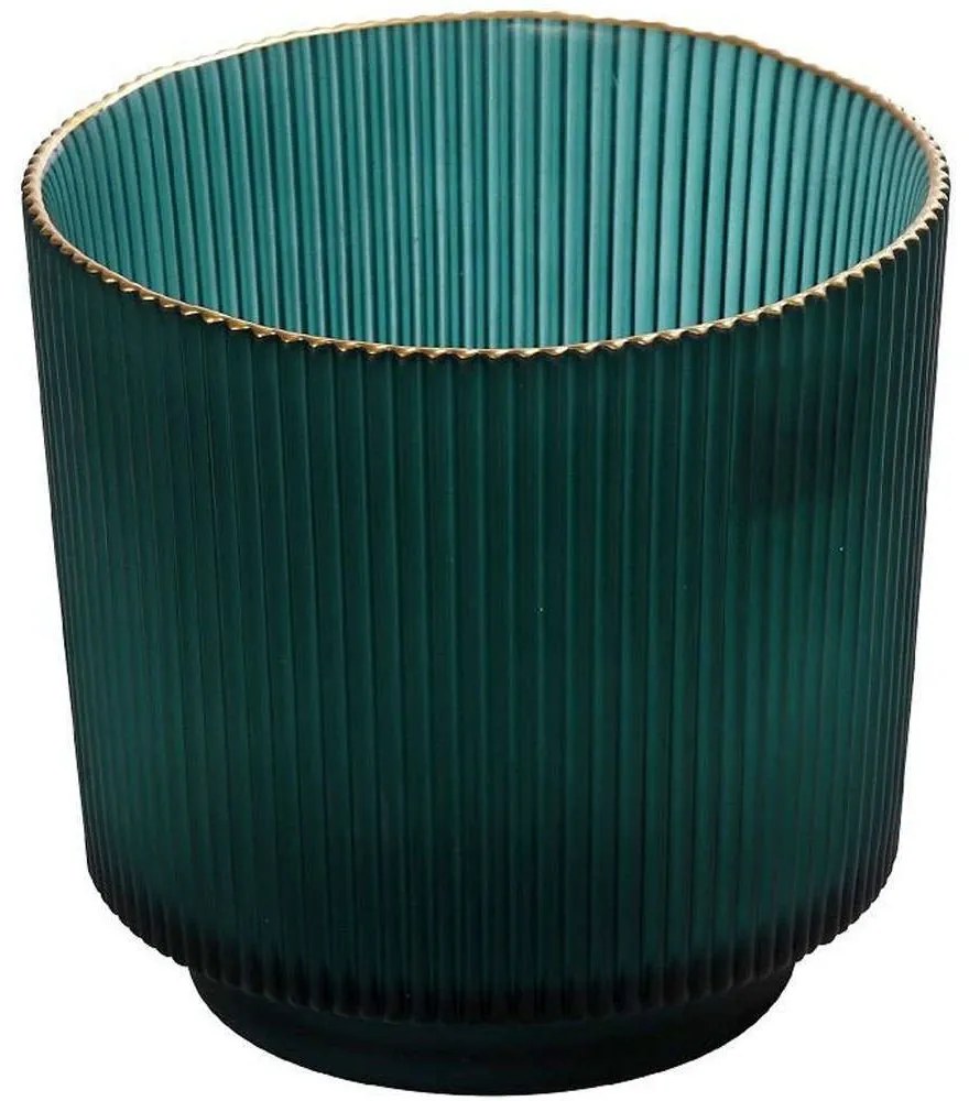 Διακοσμητικό Βάζο Mystery DAC1813 15x15x14cm Green-Gold Espiel Glass