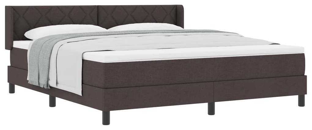 vidaXL Κρεβάτι με ελατήρια Σκούρο Καφέ 180 x 200 cm Ύφασμα και αφρός