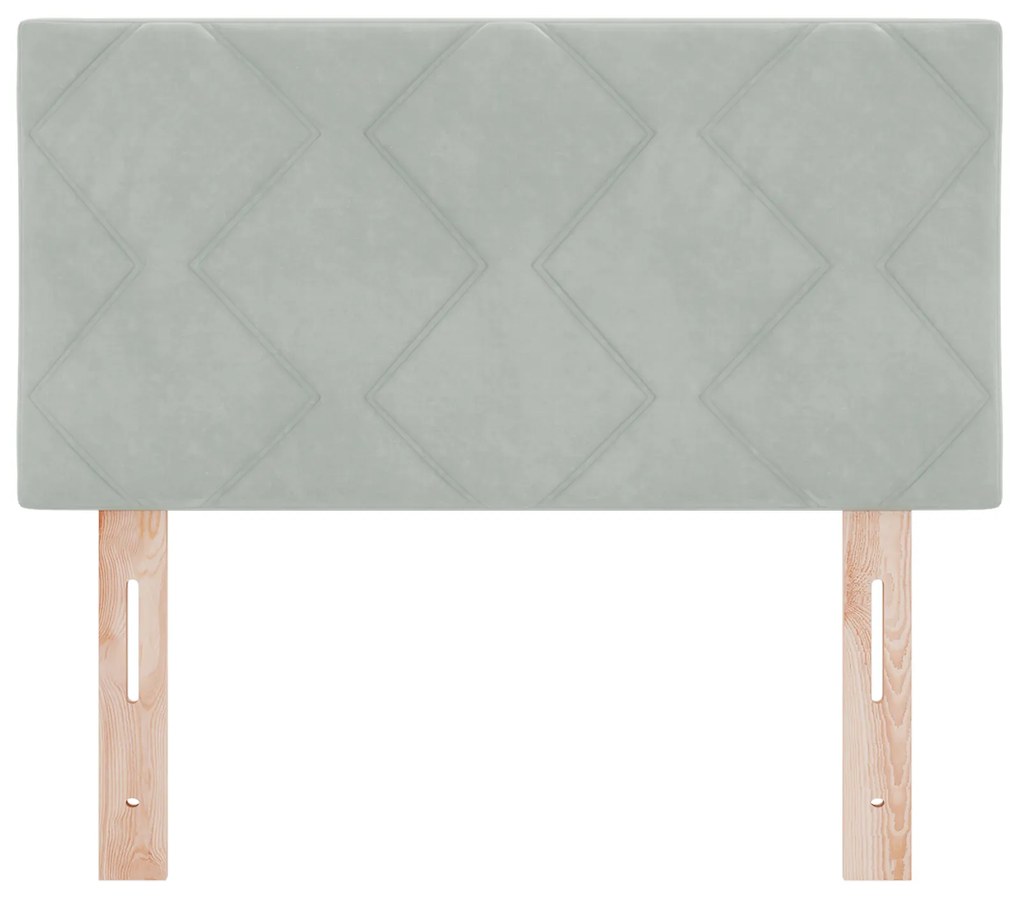 vidaXL LED Κεφαλάρι Με Διαφάνειες Σε Ανοιχτό Γκρι 80 εκατοστά, Βελούδινο