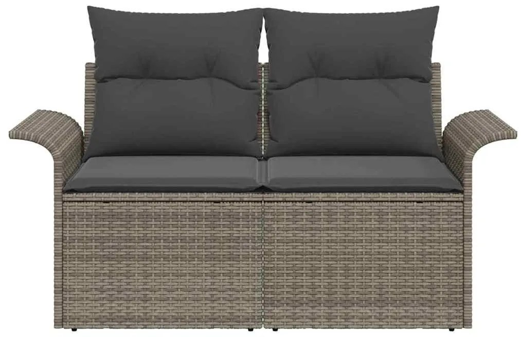 vidaXL Καναπές Κήπου Γκρι 141 x 62 x 69 εκ. συνθετικό ρατάν