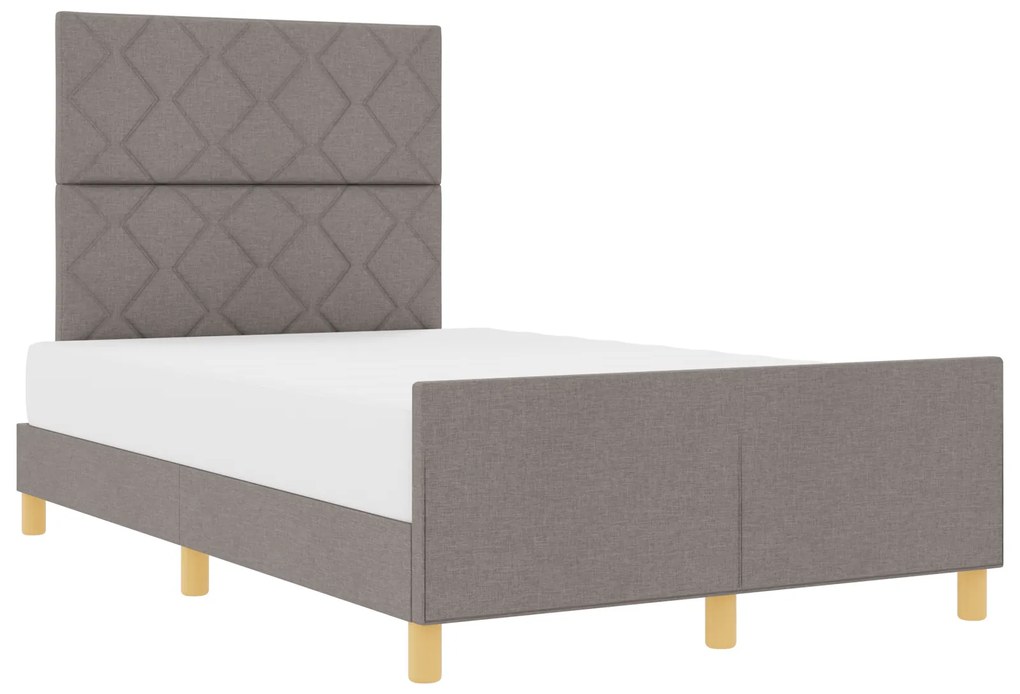 vidaXL Σκελετός Κρεβατιού με κεφαλάρι Taupe 120 x 200 cm ύφασμα