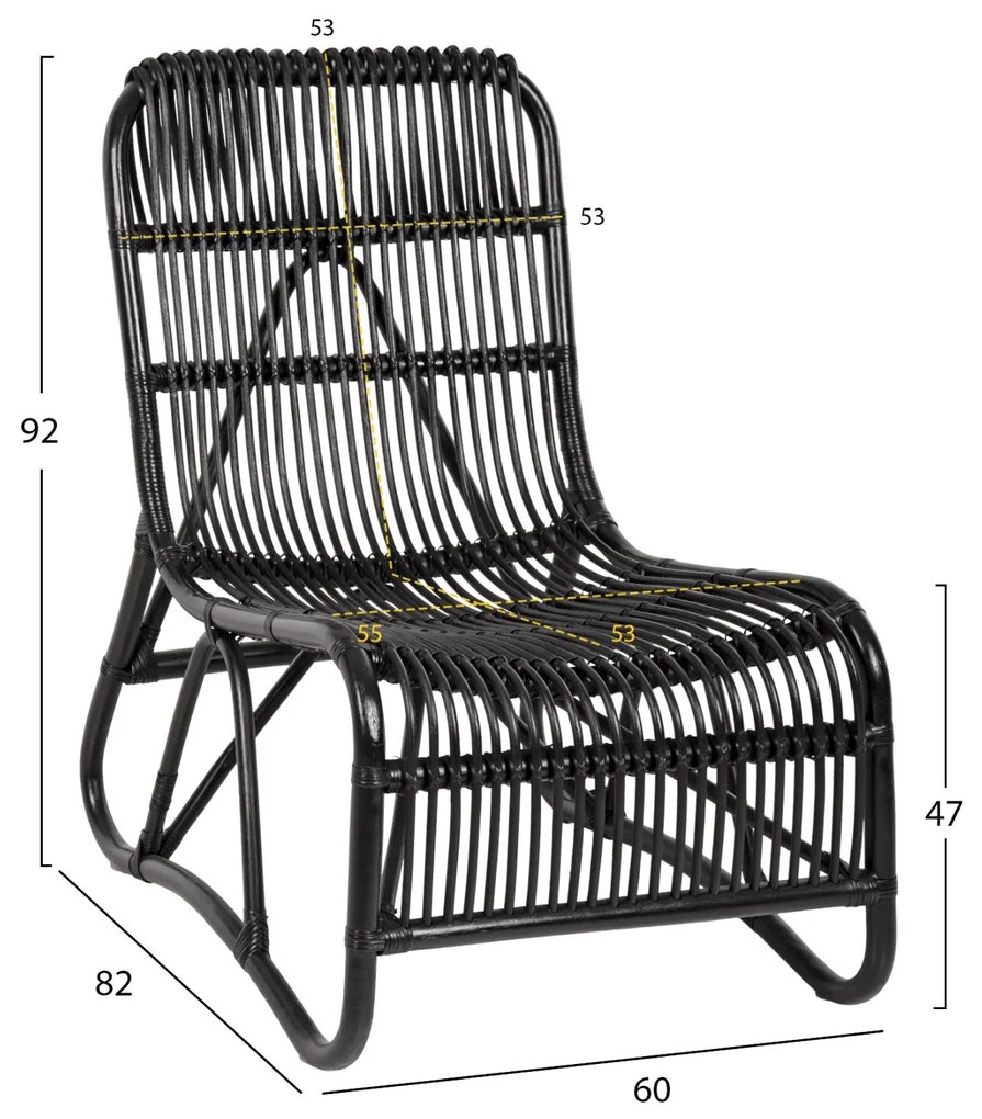 ΠΟΛΥΘΡΟΝΑ BRONNY ΕΞΩΤ.ΧΩΡΟΥ  RATTAN ΣΕ ΜΑΥΡΟ ΧΡΩΜΑ 60x82x92Υ εκ.