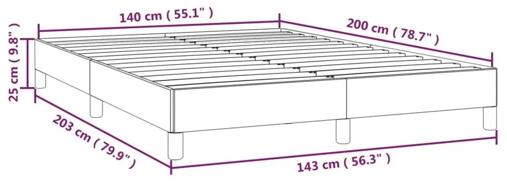 Σκελετός Κρεβατιού Χωρίς Στρώμα Αν. Γκρι 140x200 εκ. Βελούδινο - Γκρι