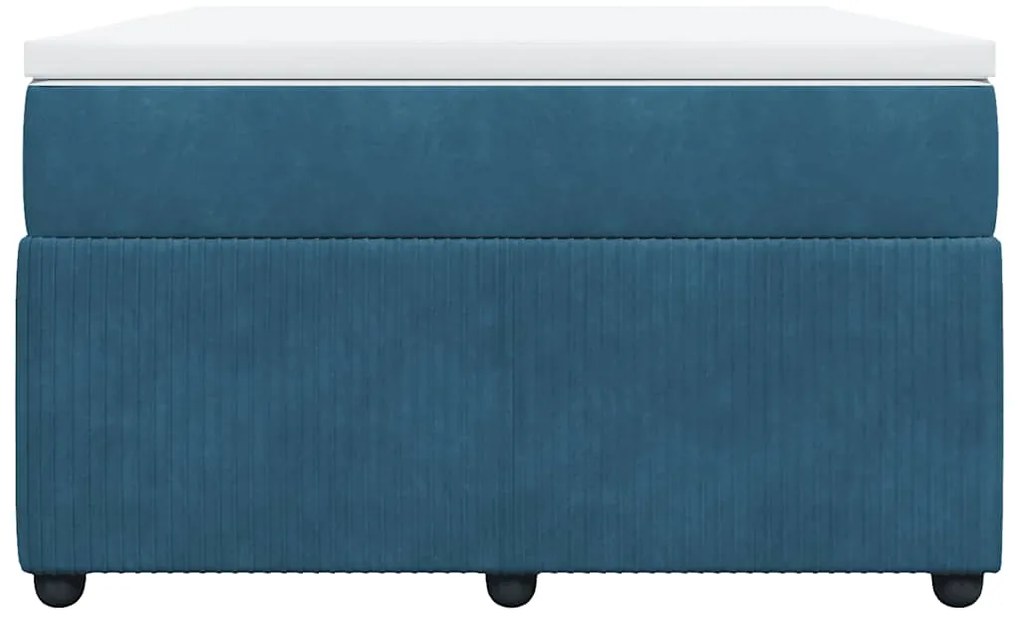 vidaXL Κρεβάτι Boxspring με Στρώμα Σκούρο Μπλε 120x200 εκ. Βελούδινο