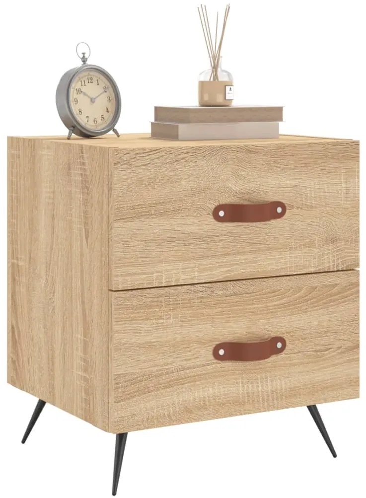 vidaXL Κομοδίνα 2 τεμ. Sonoma Δρυς 40 x 35 x 47,5 εκ. Επεξεργ. Ξύλο