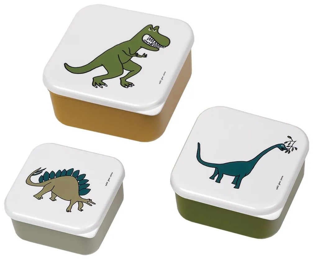 Φαγητοδοχεία Παιδικά Dinos 52-994/13 (Σετ 3τμχ) Green (12x12x5,5, 10,5x10,5x5 ,9x9x4,5) 18m+ Green Petit Jour Paris Πολυπροπυλένιο