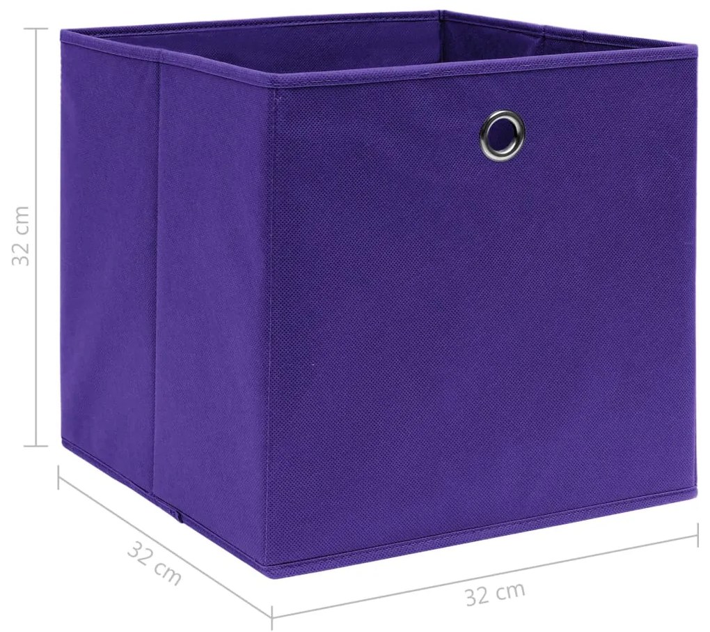 vidaXL Κουτιά Αποθήκευσης 4 τεμ. Μοβ 32 x 32 x 32 εκ. Υφασμάτινα