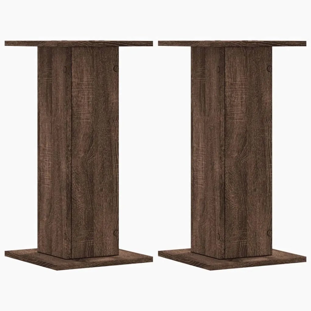 vidaXL Βάσεις Φυτών 2 Τεμ. Καφέ Δρυς 30x30x60 εκ. Επεξεργασμένο Ξύλο