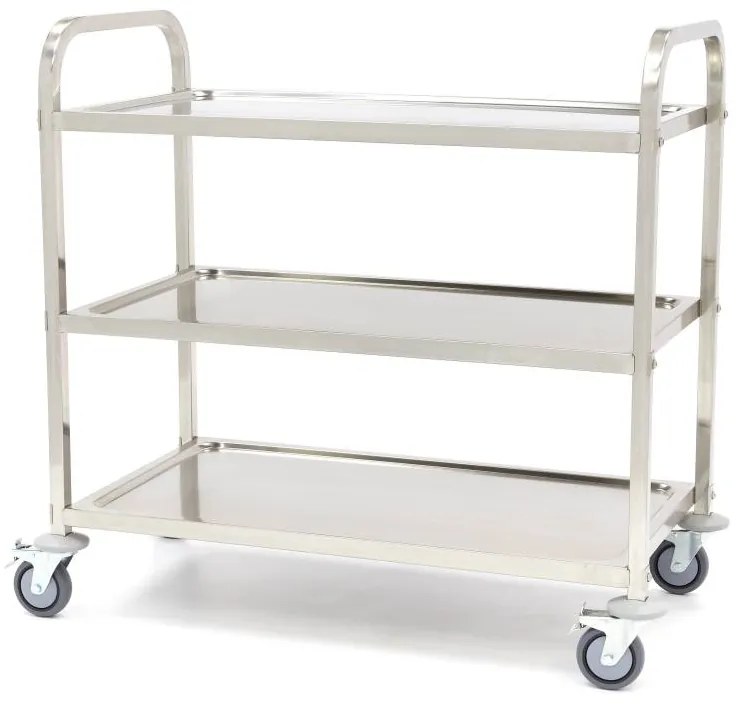 Stainless Steel Serving Trolley - 3 Shelves