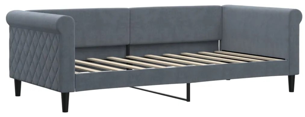 vidaXL Κρεβάτι ημέρας με στρώμα σκούρο γκρι 90x190 cm Βελούδο