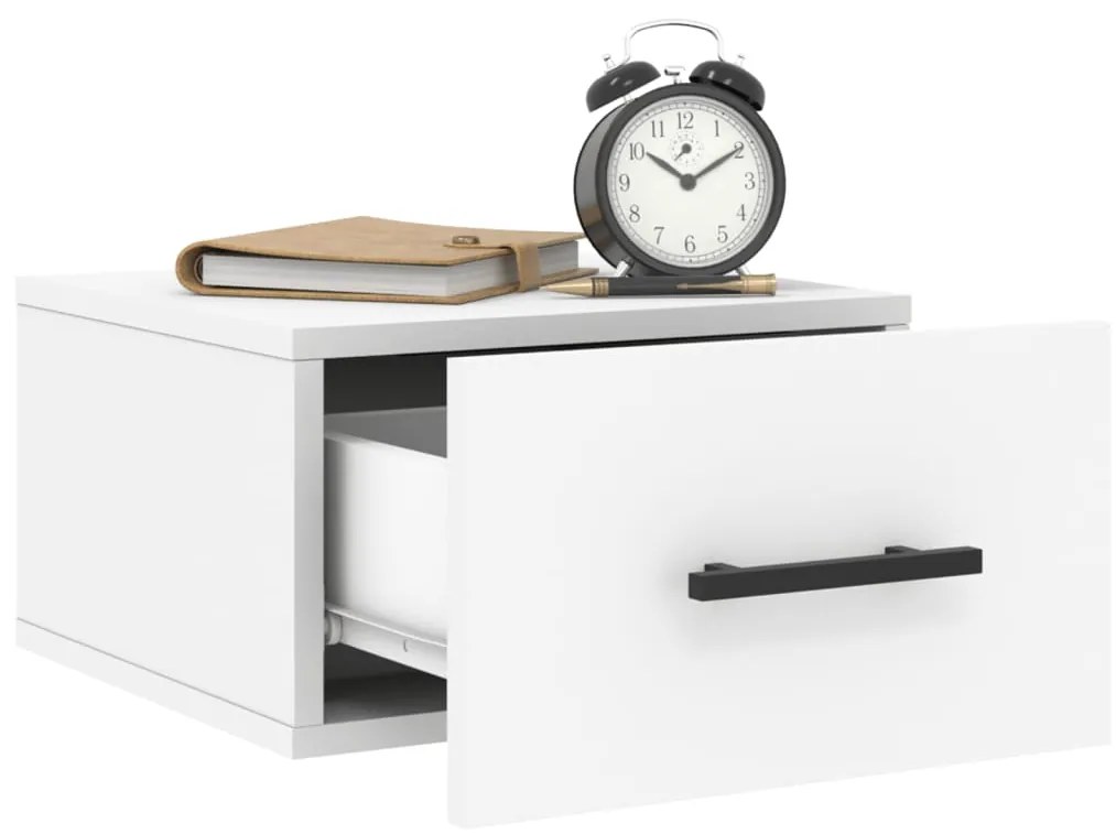 vidaXL Κομοδίνο Επιτοίχιο Λευκά 35 x 35 x 20 εκ.