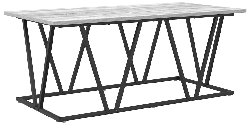 vidaXL Γκρι τραπέζι καφέ 100x50x40 εκ. Φτιαγμένο από επεξεργασμένο ξύλο και μέταλλο