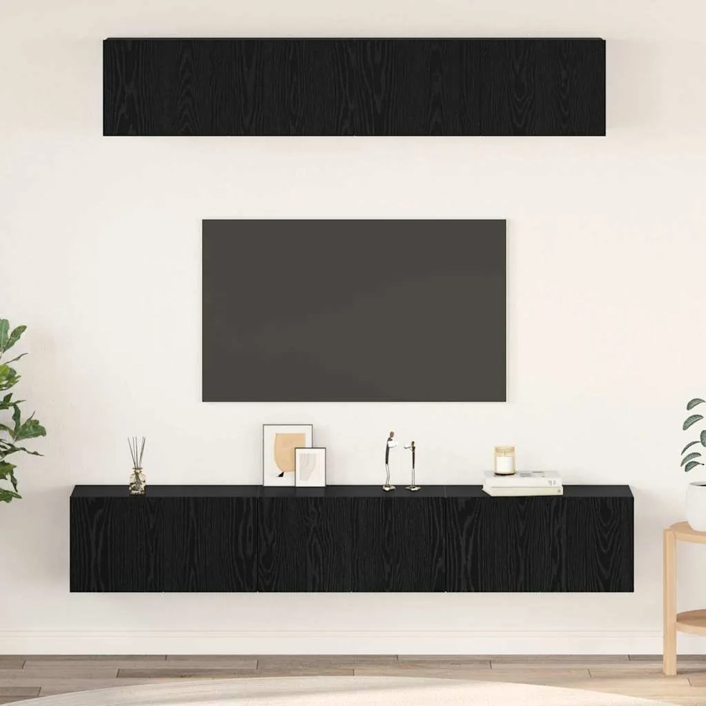 vidaXL Σετ επίπλου τηλεόρασης 5 pcs Μαύρη δρυς 100 x 30 x 30 cm