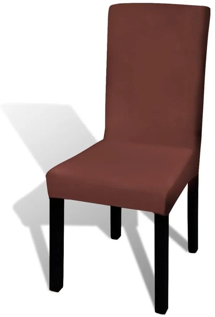 Κάλυμμα Καρέκλας Ελαστικό Ίσιο 6 τεμ. Καφέ - Καφέ
