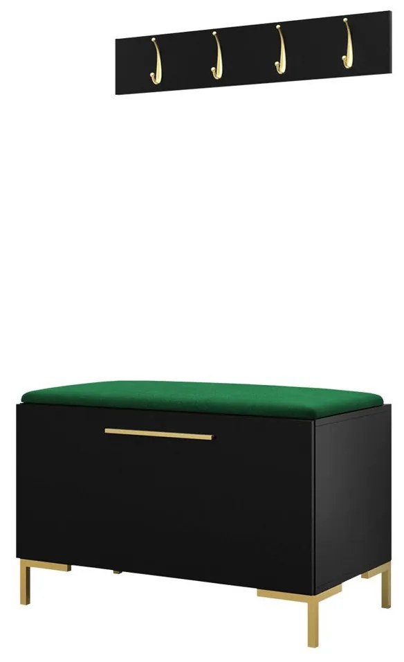 Σετ διαδρόμου Hartford F108, 84x44cm, 32 kg, Μαύρο, Πλαστικοποιημένη μοριοσανίδα, Ταπισερί, Τοίχου, Εντοιχισμένη | Epipla1.gr