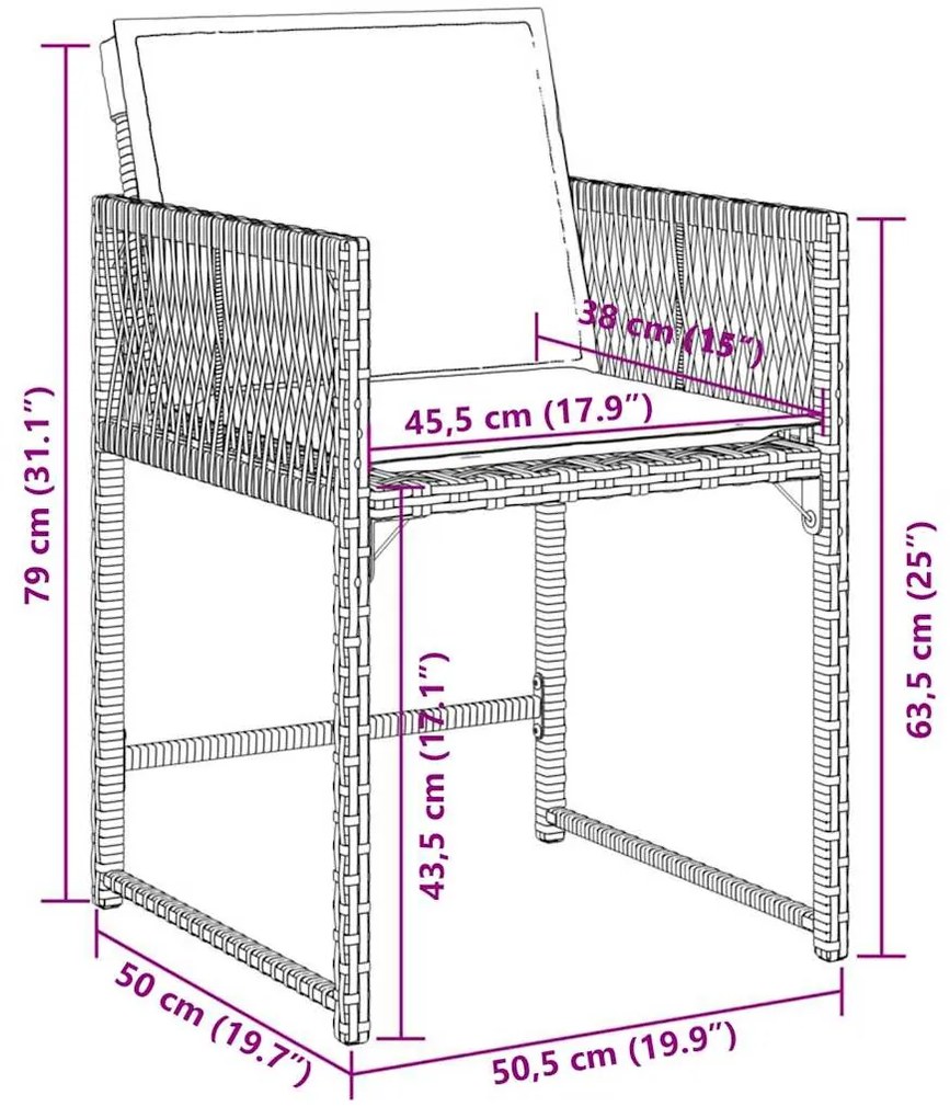 vidaXL Σετ Τραπεζαρίας Κήπου 11 τεμ Μαύρο από Συνθ. Ρατάν με Μαξιλάρια