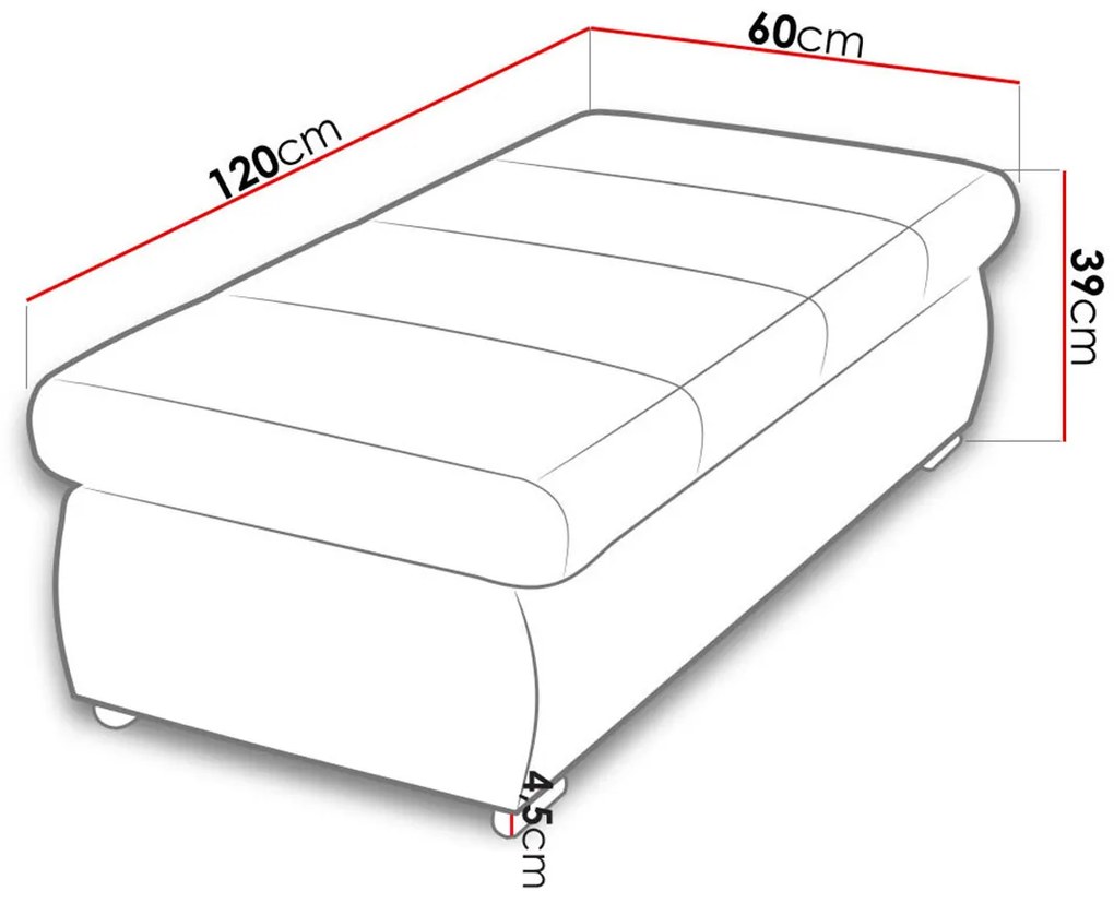 Σκαμπό Comfivo 123, Καφέ, 39x60x120cm, 23 kg, Ταπισερί, Πόδια: Μέταλλο | Epipla1.gr