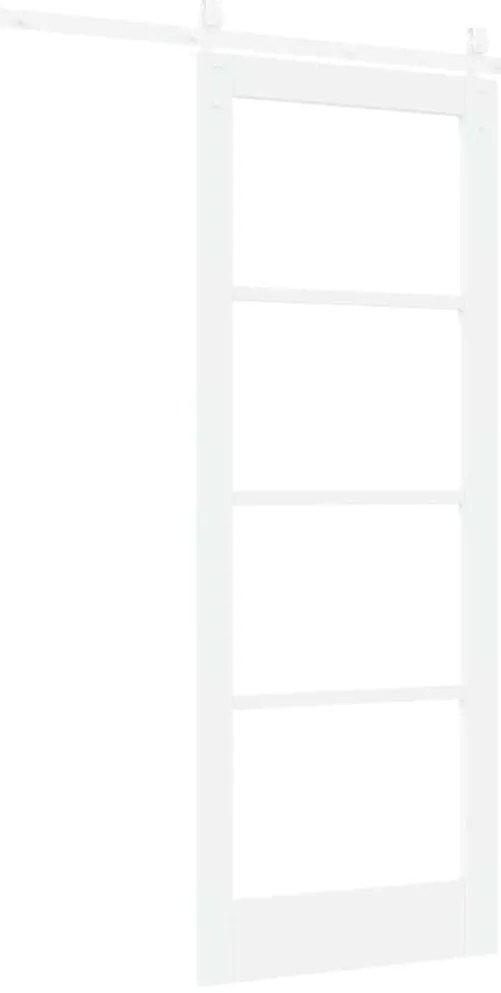 vidaXL Ολισθητή Πόρτα Χειροκίνητος Λευκό 78 x 202 εκ. Ξύλο και μέταλλο