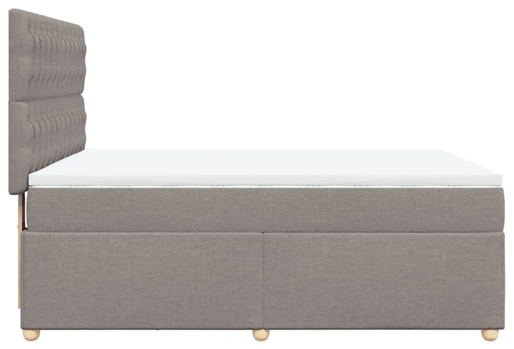 vidaXL Κρεβάτι Boxspring με Στρώμα Taupe 140x190 εκ. Υφασμάτινο