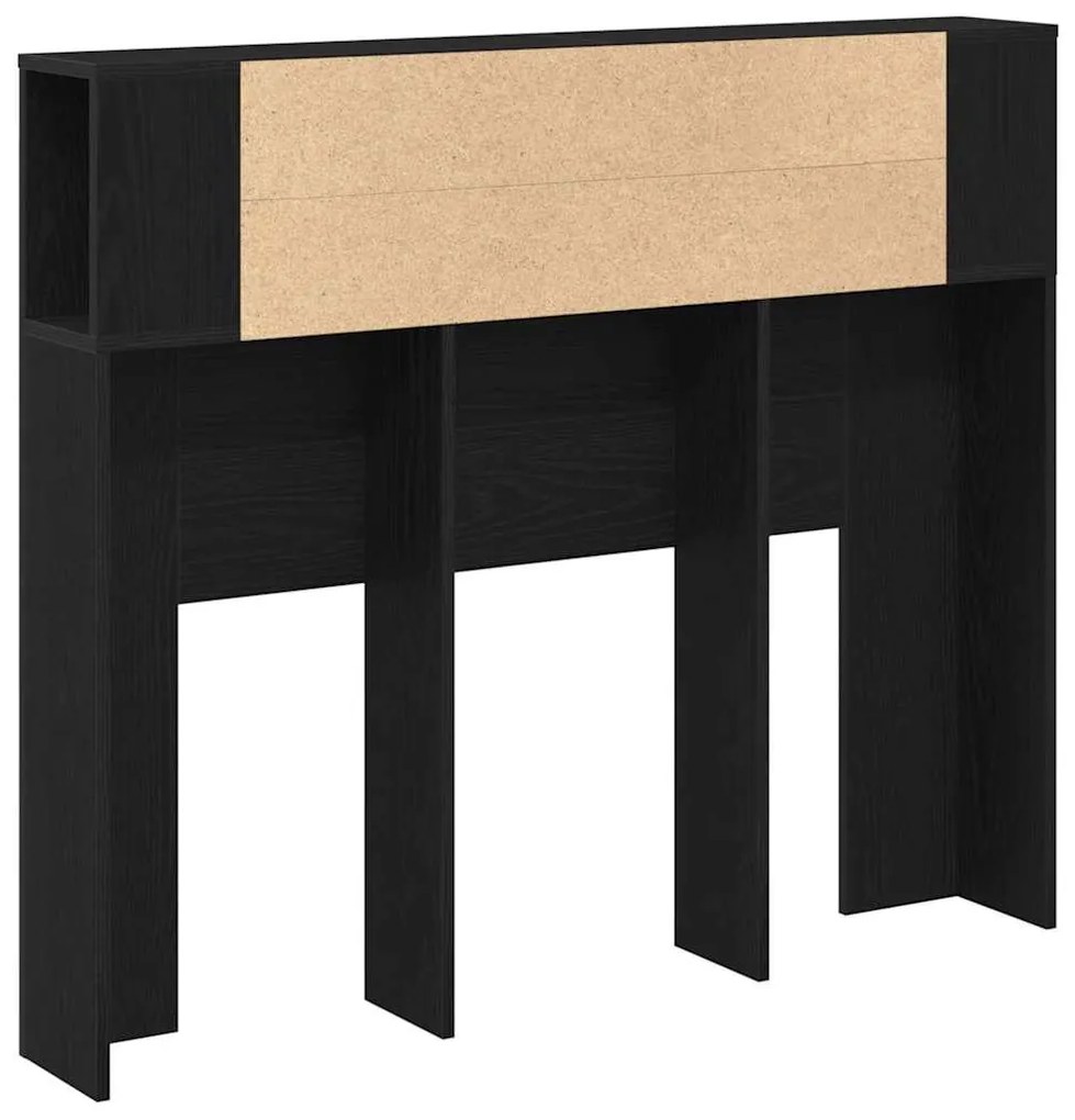vidaXL Κρεβάτι με Κεφαλάρι με ράφι Μαύρη Οξυά 120 x 18.5 x 102.5 εκ