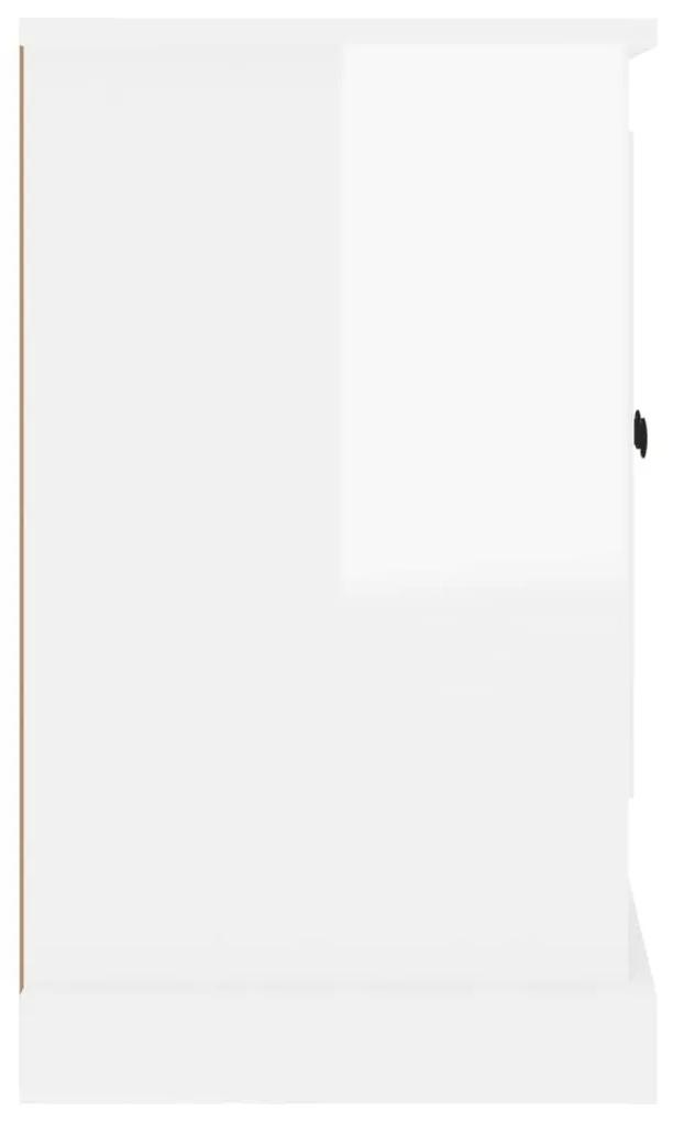 Ντουλάπι Γυαλιστερό Λευκό 100x35,5x60 εκ. Επεξεργασμένο Ξύλο - Λευκό