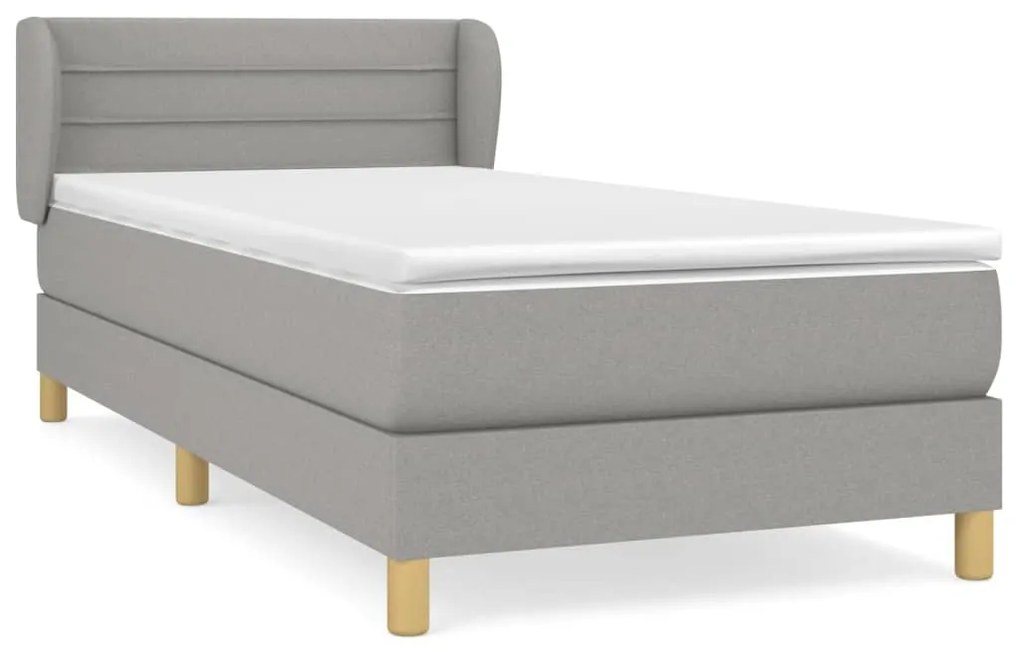 ΚΡΕΒΑΤΙ BOXSPRING ΜΕ ΣΤΡΩΜΑ ΑΝΟΙΧΤΟ ΓΚΡΙ 90X200 ΕΚ. ΥΦΑΣΜΑΤΙΝΟ 3126853