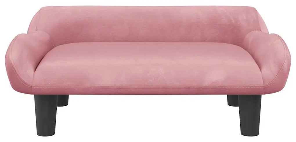 vidaXL Κρεβάτι Σκύλου Ροζ 70 x 40 x 24 εκ. Βελούδινο