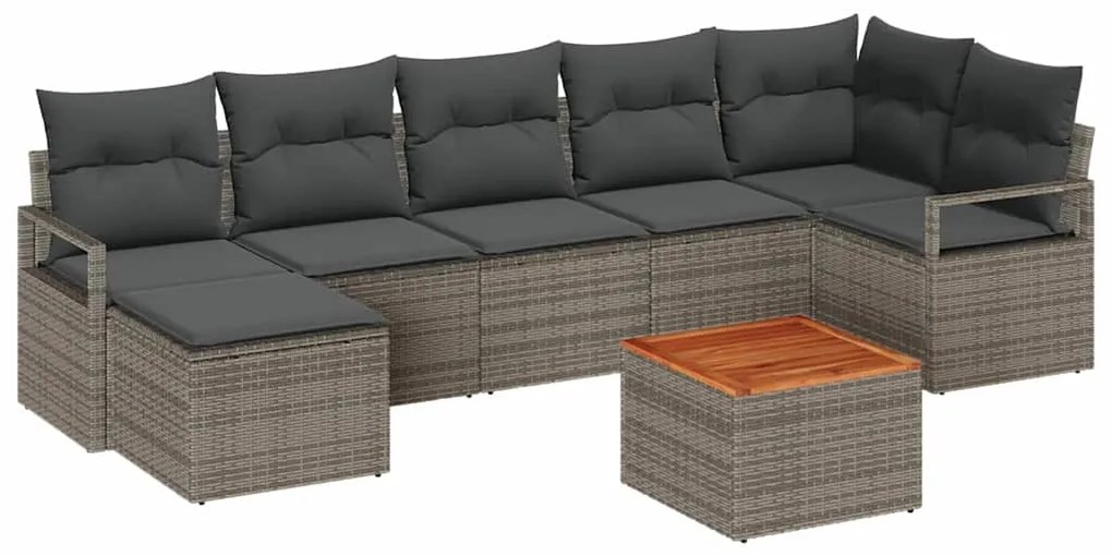 vidaXL Σετ Καναπέ Κήπου 8 pcs Γκρι