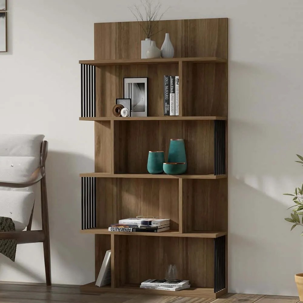 Βιβλιοθήκη Alex 495SSE1232 80x21,8x160cm Walnut