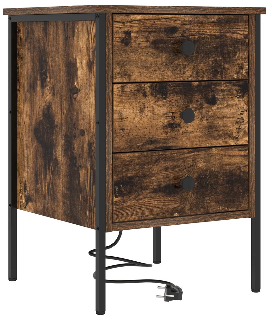 vidaXL Κουτιά Κρεβατοκάμαρας 2 pcs Καπνιστή δρυς 42 x 41 x 61 εκ