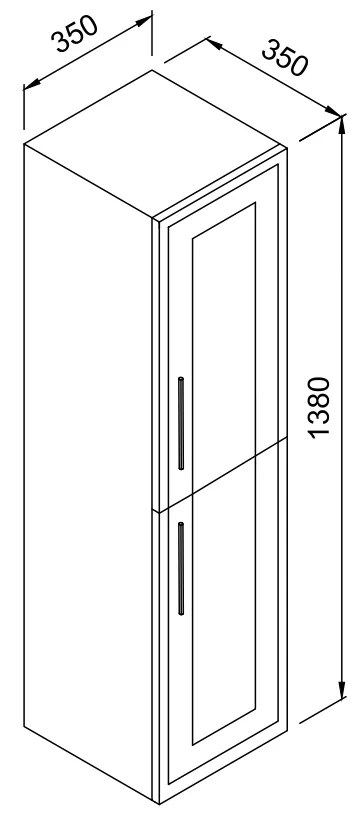 Στήλη NAPOLI Μαύρη MDF 18mm Λάκα 35 3CNAP035BLM κρεμαστή