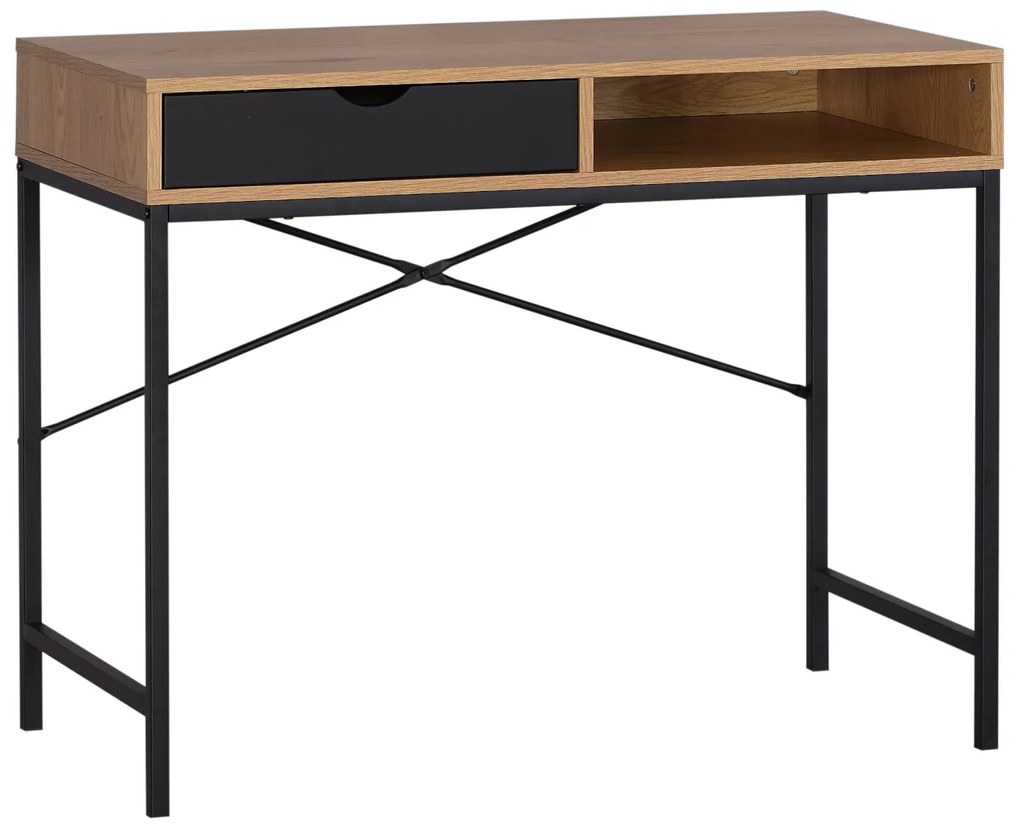 Γραφείο ArteLibre FENWICK Δρυς/Μαύρο Μοριοσανίδα/Μέταλλο 98x48x76.3cm