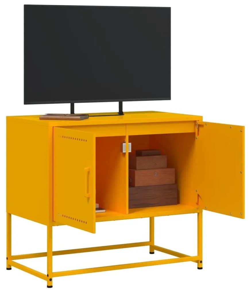 Έπιπλο Τηλεόρασης Μουσταρδί Κίτρινο 68,5x39x60,5 εκ. από Ατσάλι - Κίτρινο