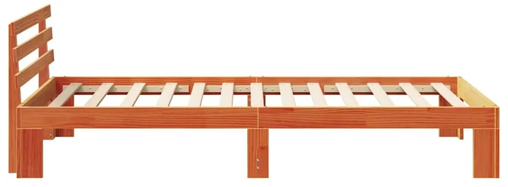 vidaXL Σκελετός Κρεβατιού Καφέ 90 x 190 cm Μασίφ ξύλο πεύκου