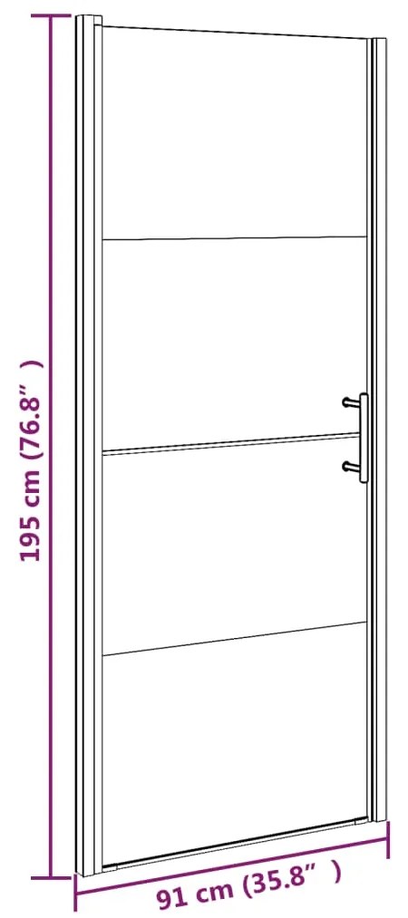 vidaXL Πόρτα Ντουζιέρας Μαύρη με Αμμοβολή 91x195 εκ. από Ψημένο Γυαλί