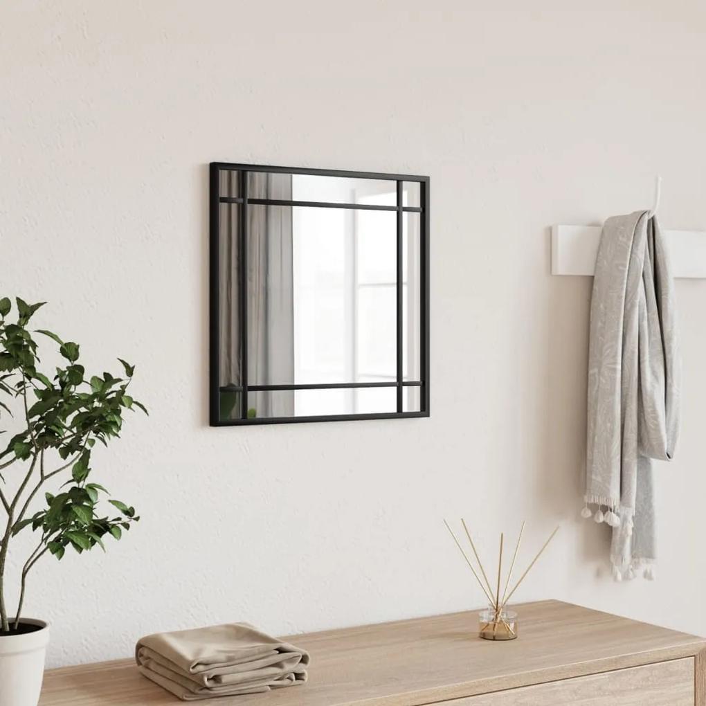 Καθρέφτης Τοίχου Τετράγωνος Μαύρος 40 x 40 εκ. από Σίδερο