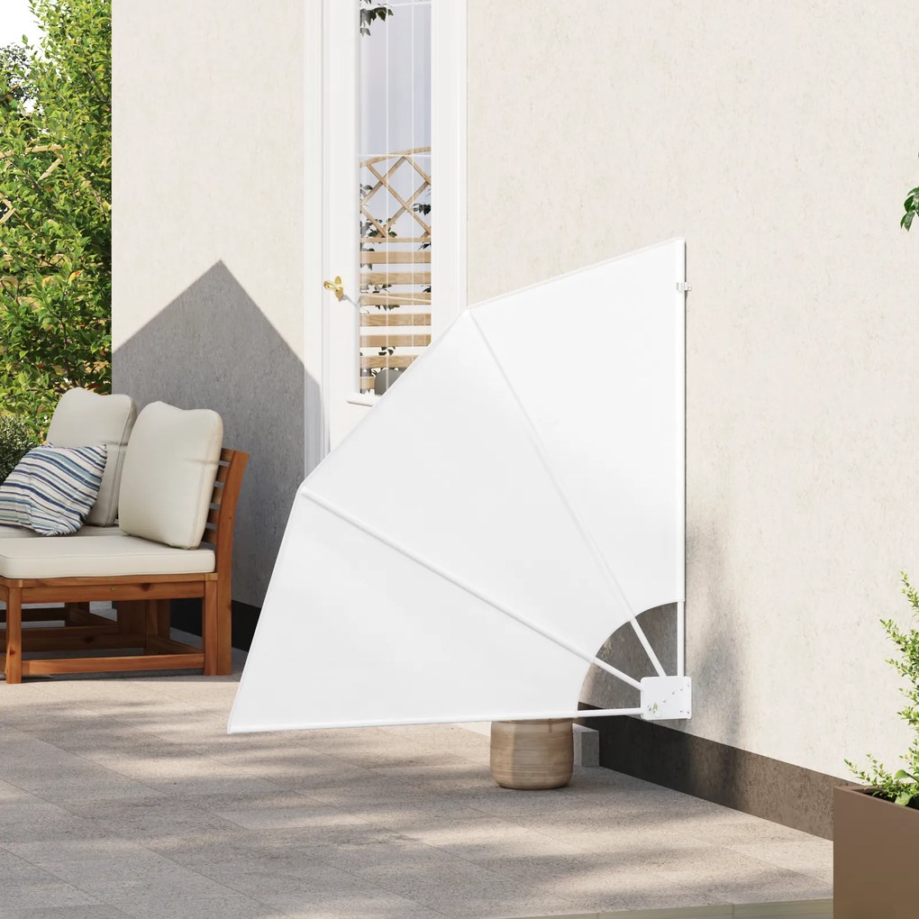 vidaXL Αδιάφανο σκίαστρο μπαλκονιού Λευκό 115 x 115 εκ ύφασμα
