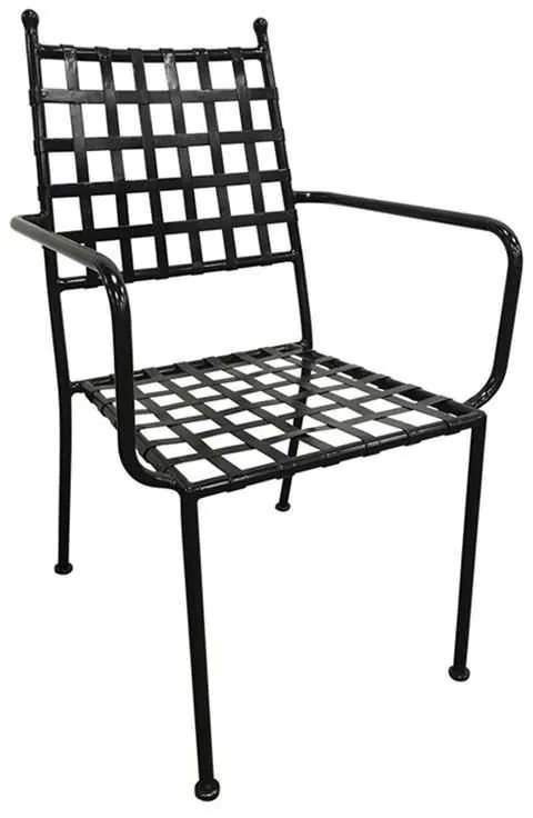 Πολυθρόνα Μεταλική Mesh PATON Μαύρη 54x62x92cm