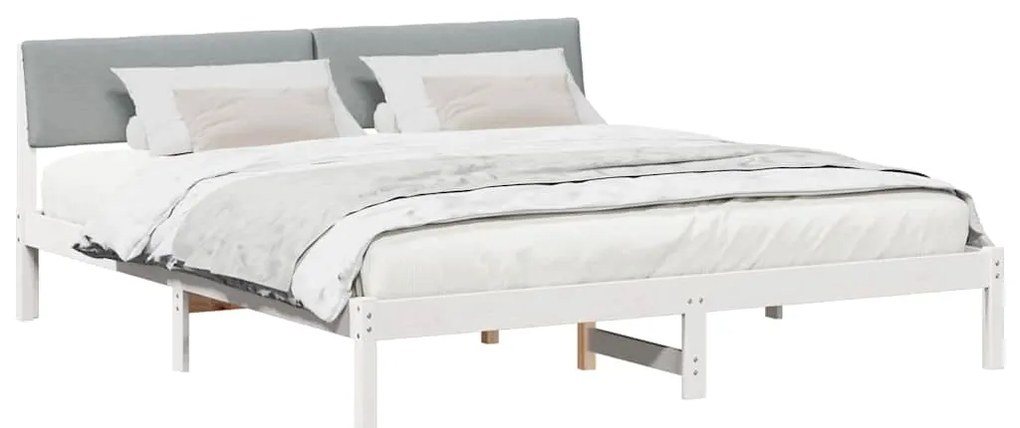 vidaXL Σκελετός Κρεβατιού Λευκό και ανοιχτό γκρι 180 x 200 cm