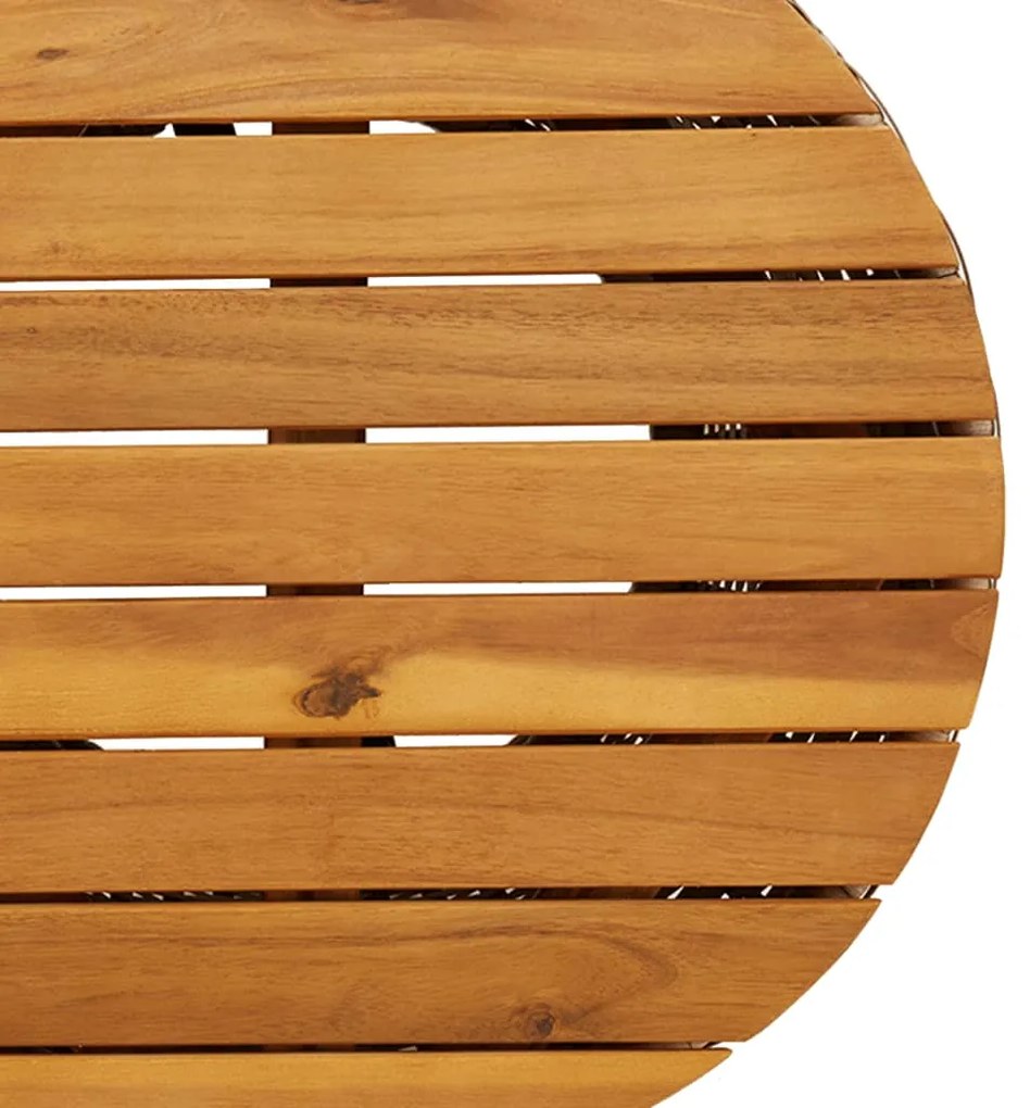 vidaXL Τραπεζάκι Κήπου Σχήμα Τύμπανου Μπεζ Συνθετικό Ρατάν/Μασίφ Ξύλο